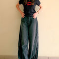 Grey Ruffle Skater Jeans Women
