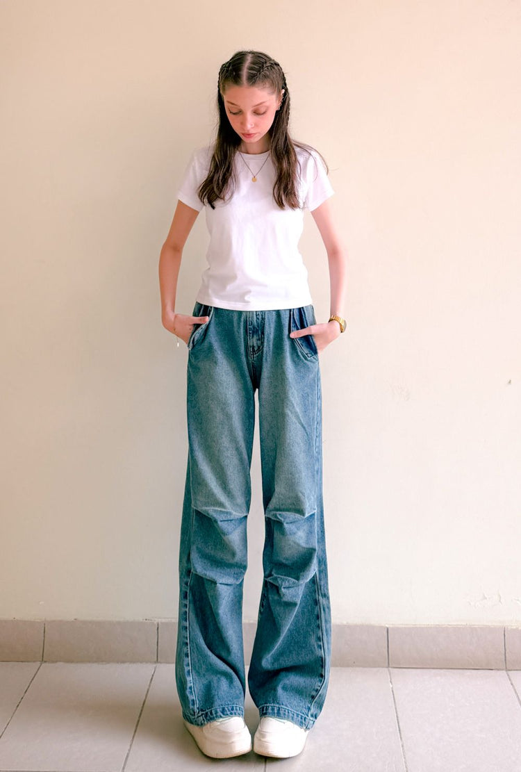 Women's Rustic Pleated Jeans 