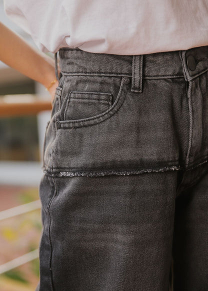 Women's Shade Shift Jeans in Black with a Separate Top and Bottom Joint