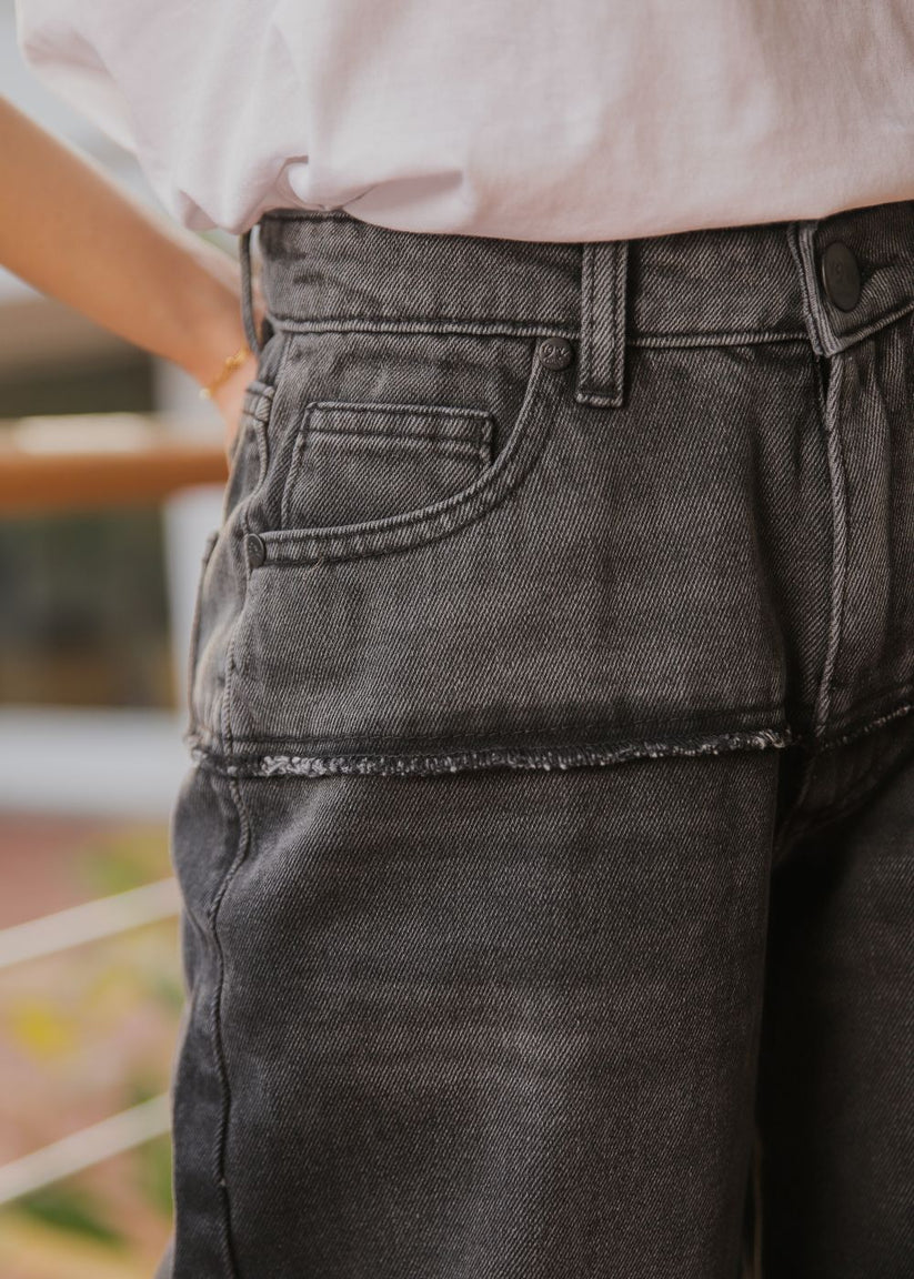 Women's Shade Shift Jeans in Black with a Separate Top and Bottom Joint