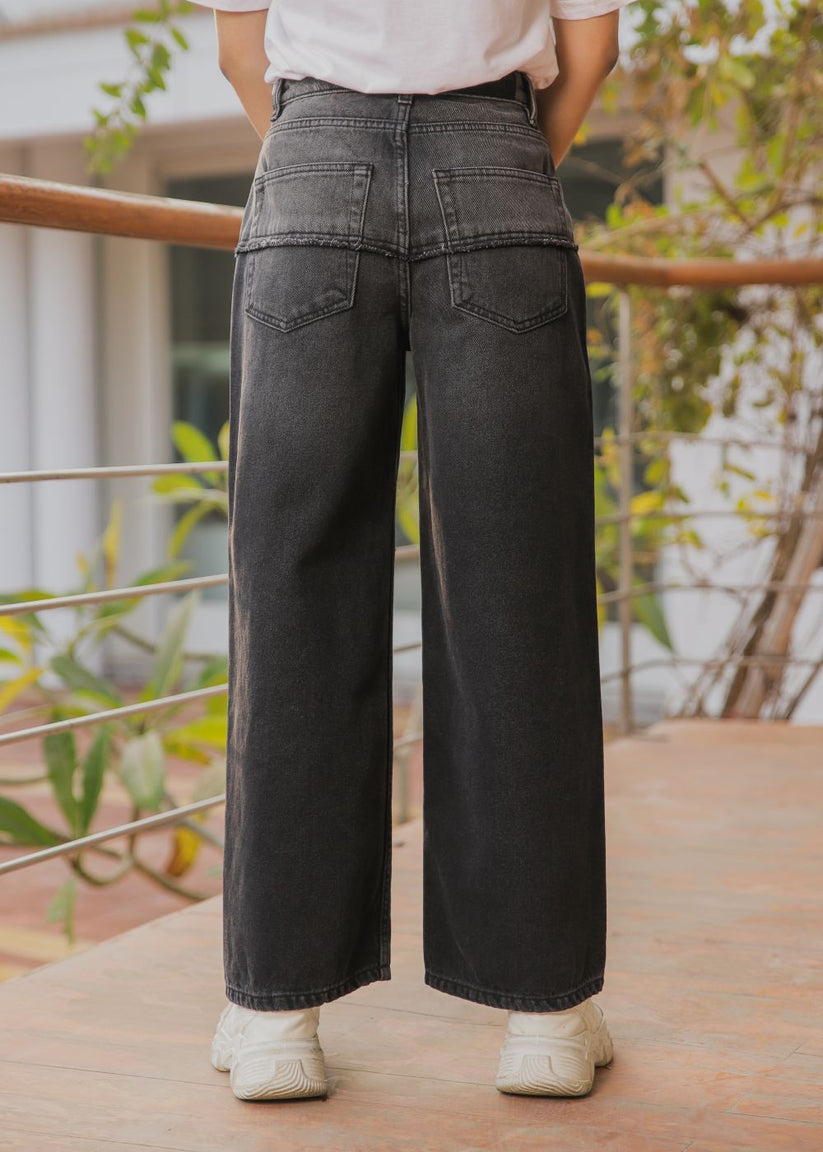 Women's Shade Shift Jeans in Black with a Separate Top and Bottom Joint
