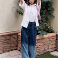 Ombre Blue Skater Jeans Women