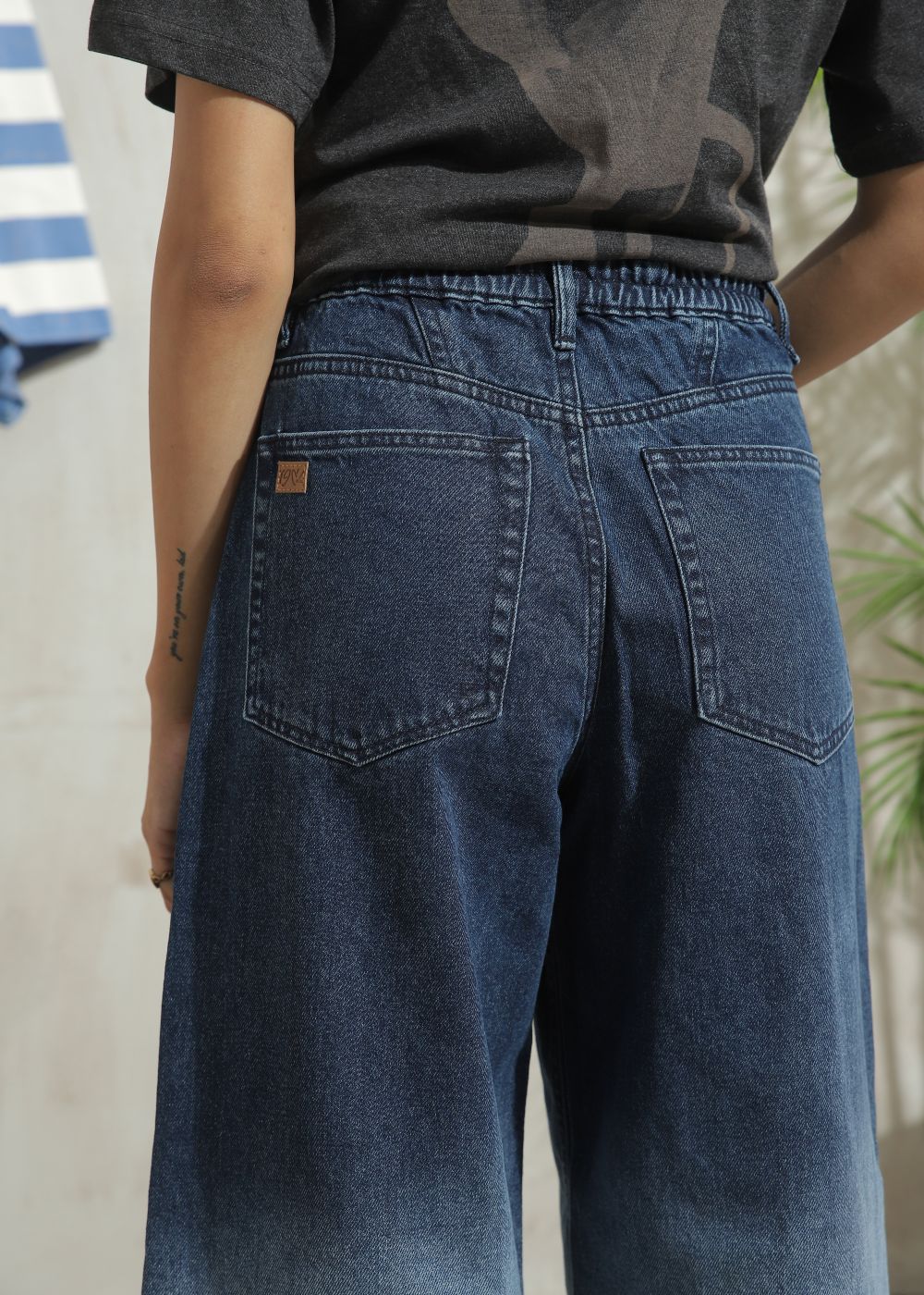Women's Skater Jeans in Ombre Blue with a gradient effect
