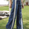 Striato Dark Blue Flare Jeans