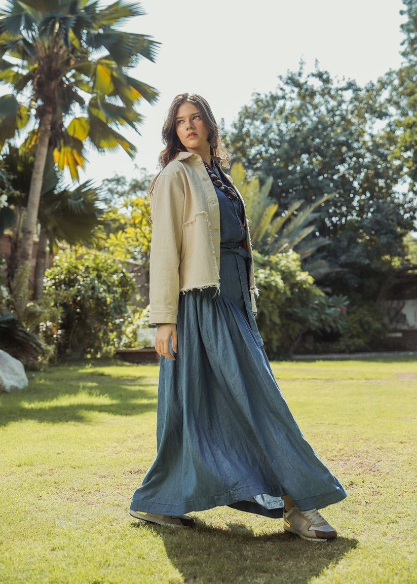 Blue Button Down Skirt 