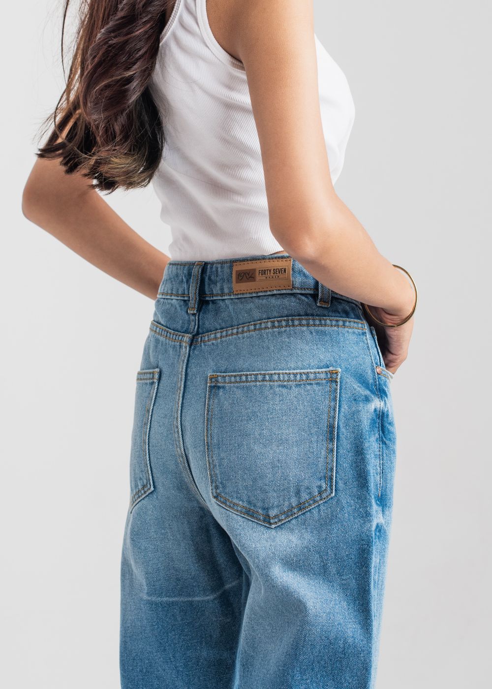 Blue Pamela Mom Jeans