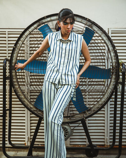 Blue Striped Co-ord Set