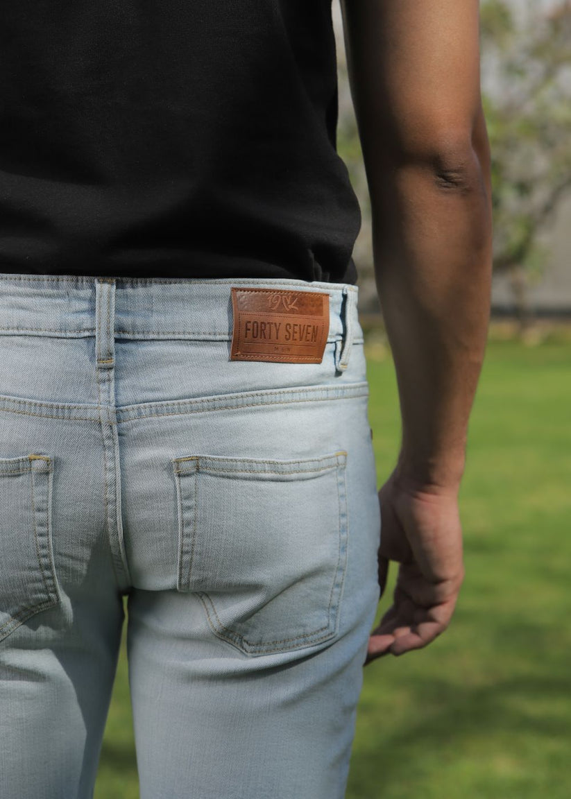 Bruno Ice Blue Jeans slim fit ice blue stretch denim with clean finish for everyday casual wear