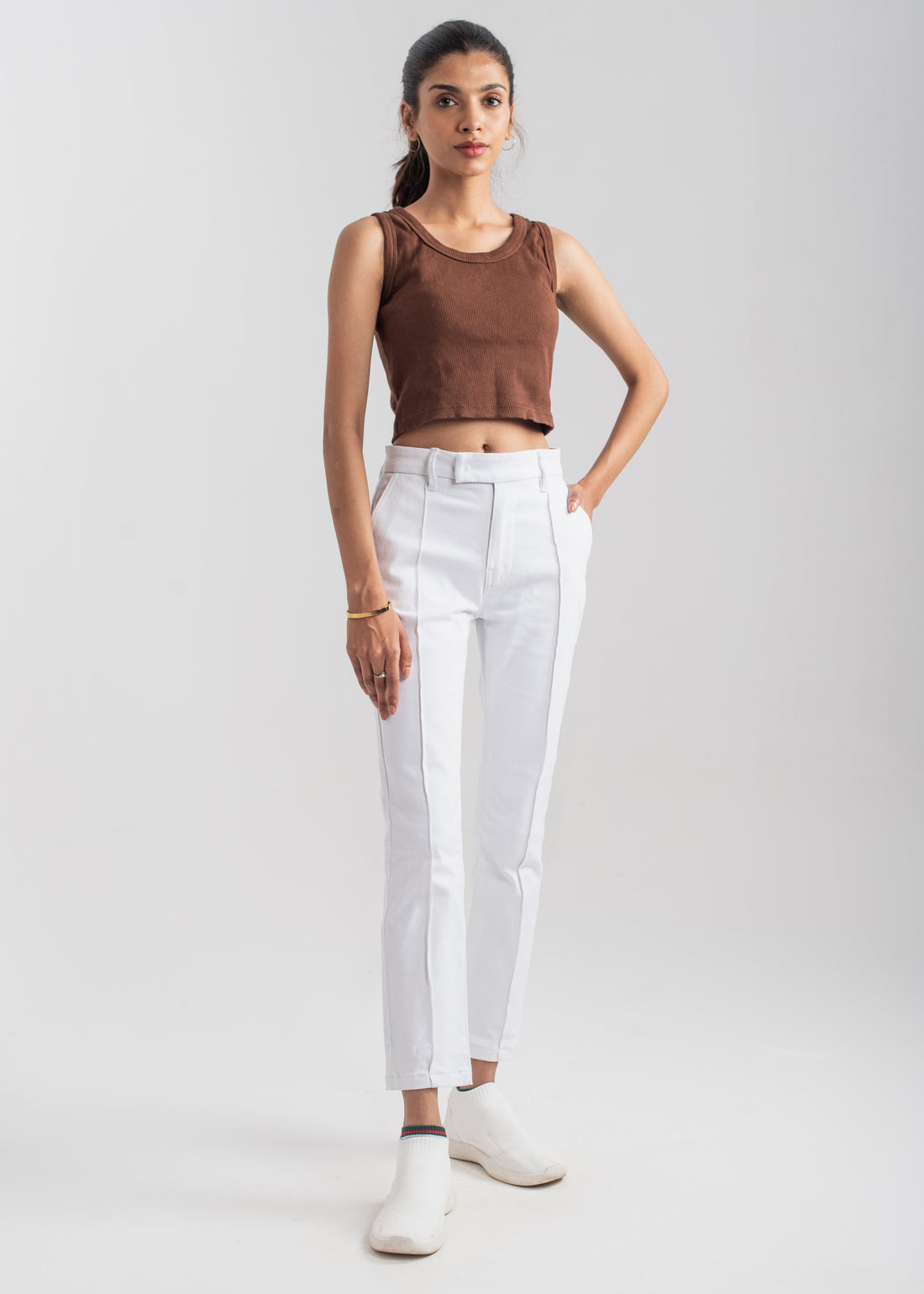 Formal White Pleat Pant 
