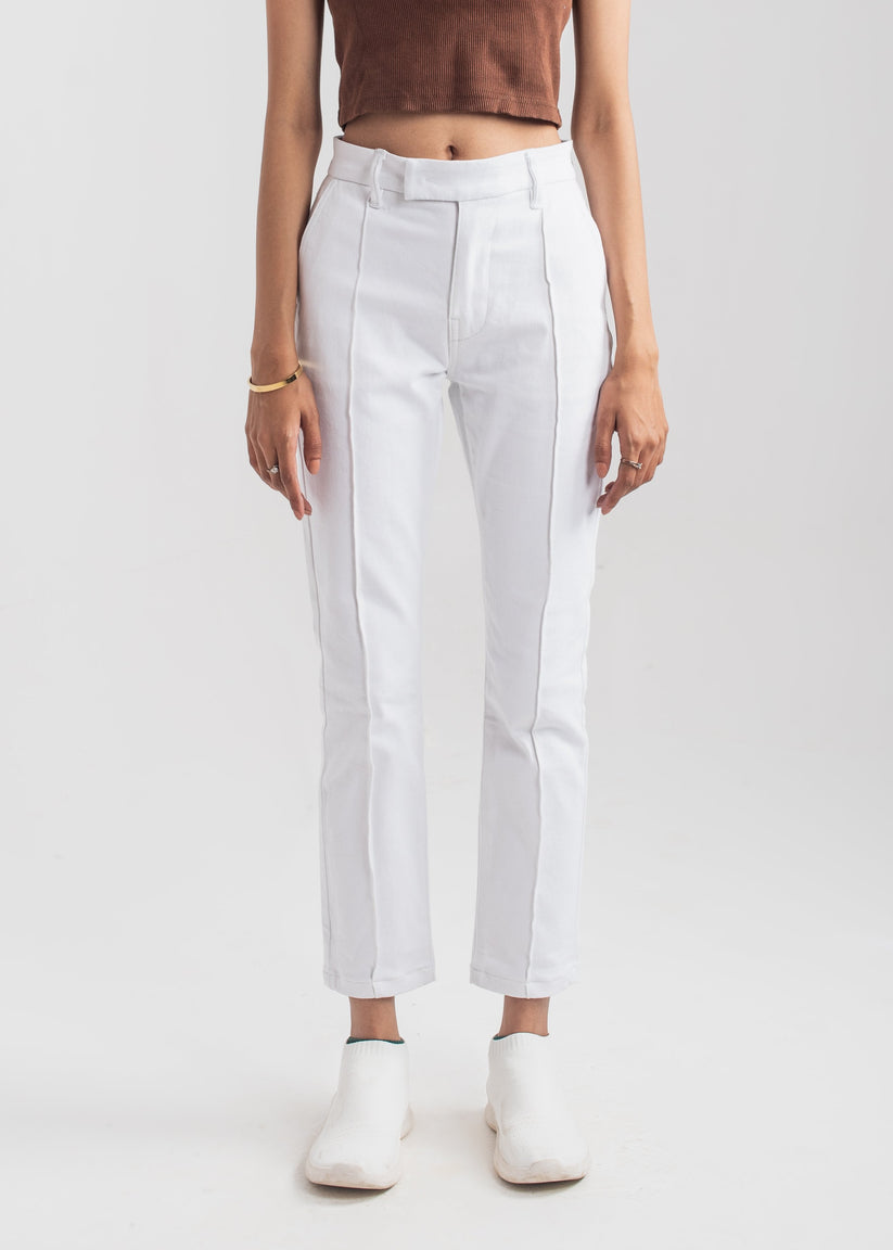 Formal White Pleat Pant 