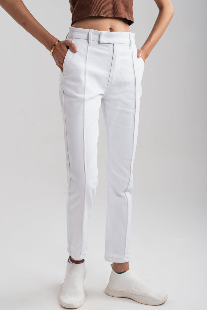 Formal White Pleat Pant 