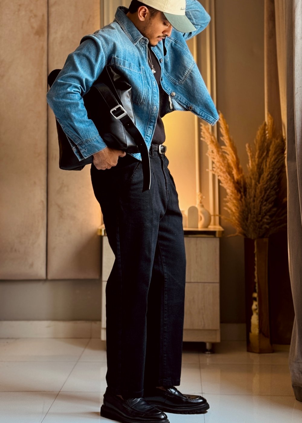 Beige Urban Pleat Relaxed Jeans