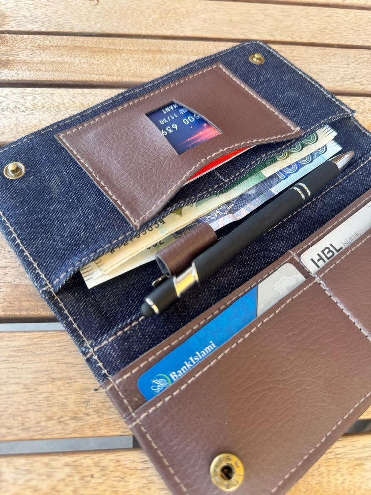 Blue Denim Long Cardholder