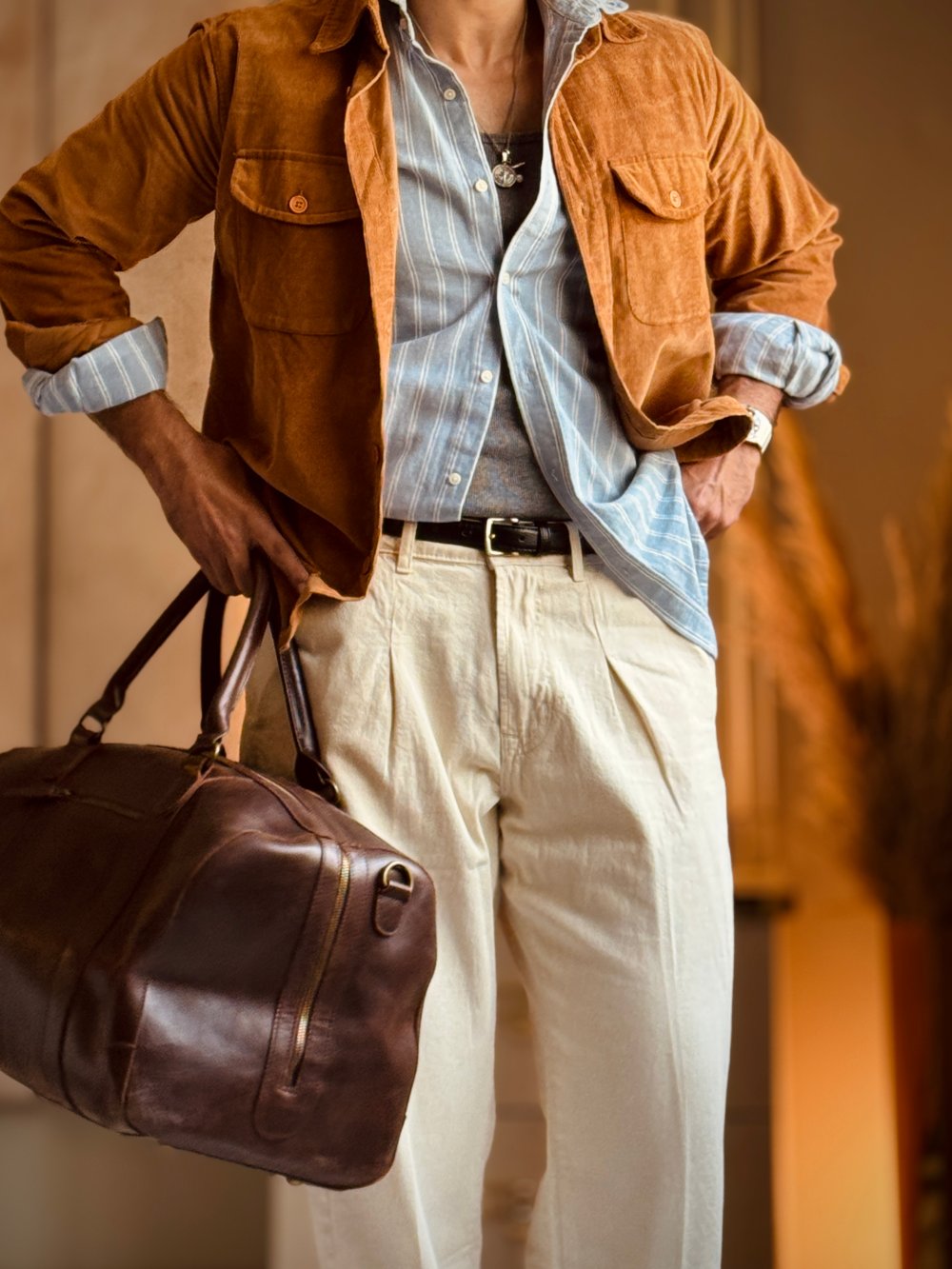 Beige Urban Pleat Relaxed Jeans