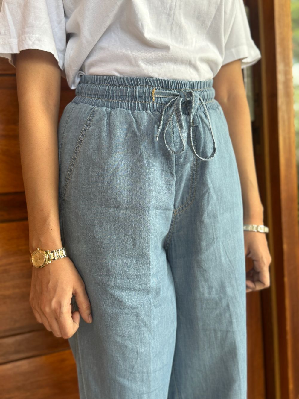 Ice Blue Relaxed Trouser-Her