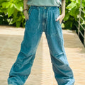 Inaara Mid Blue Pleat Jeans