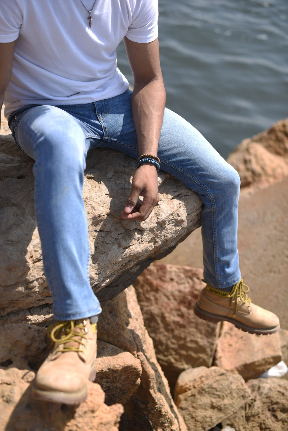 Light Blue Bruno Jeans slim fit light blue denim with faded wash for rugged outdoor styling
