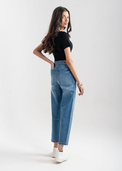 Light Blue Pleat Jeans 