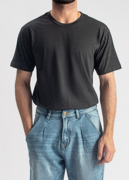Men's basic charcoal grey t-shirt with regular fit