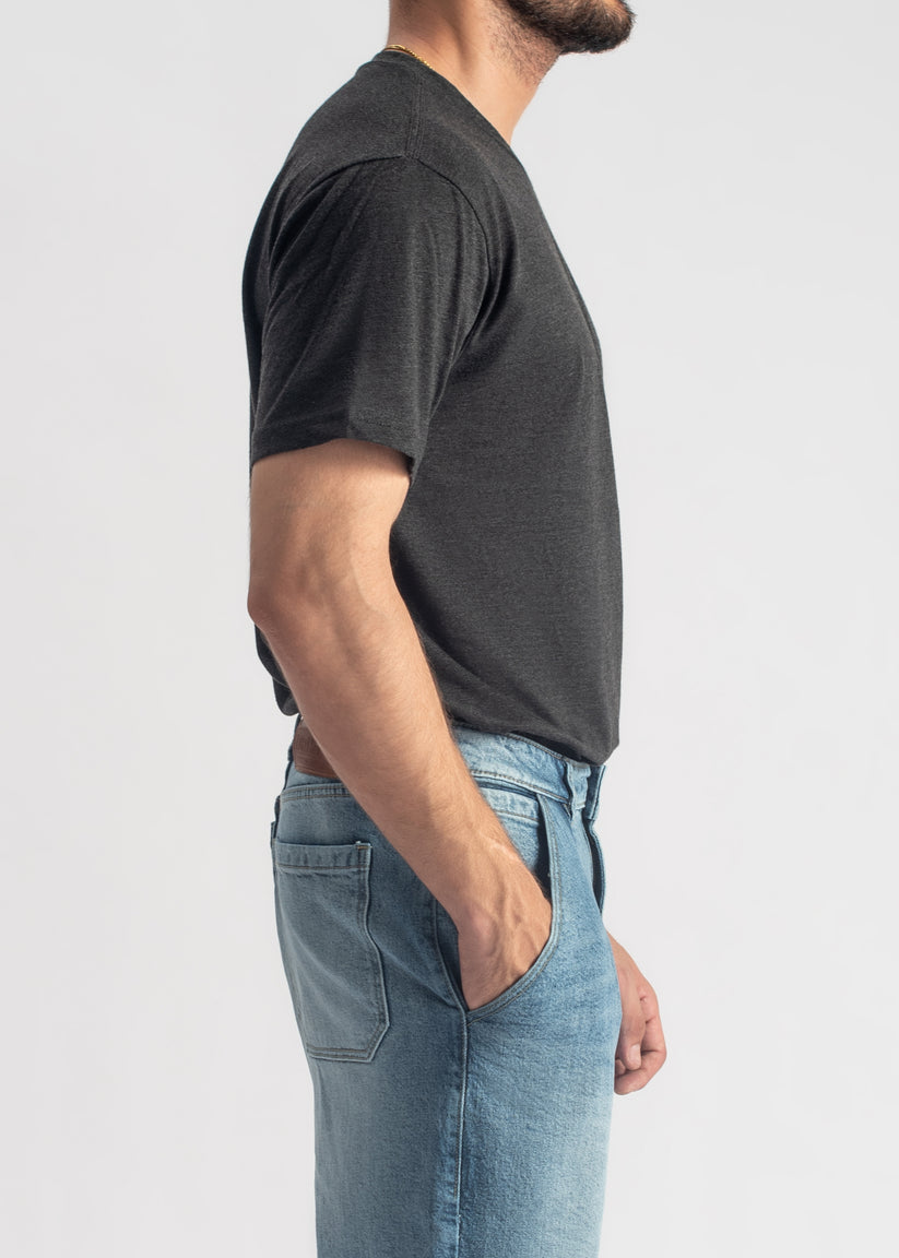 Men's basic charcoal grey t-shirt with regular fit