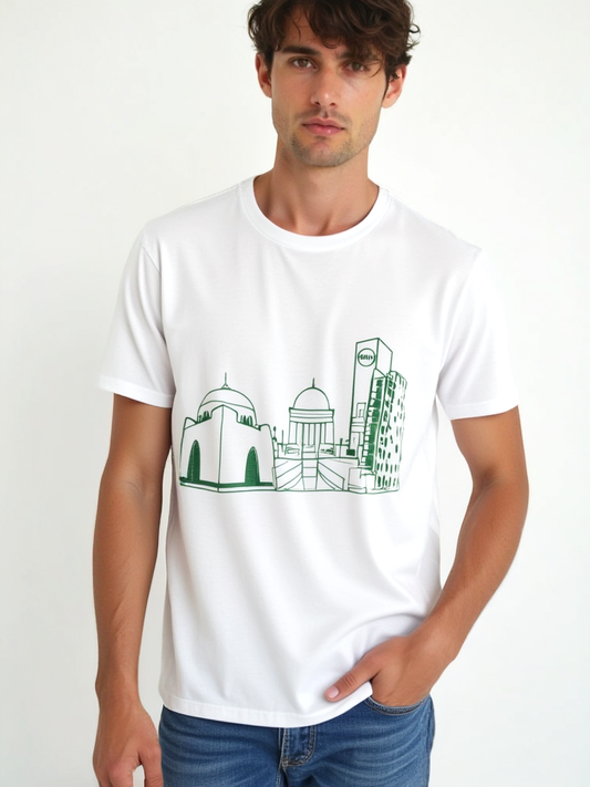 Men's regular fit white t-shirt with soft cotton fabric