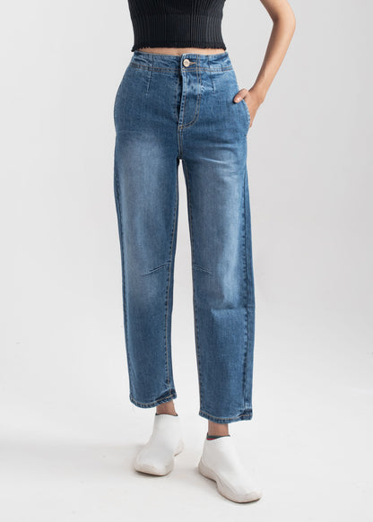 Mid Blue Pleat Jeans 