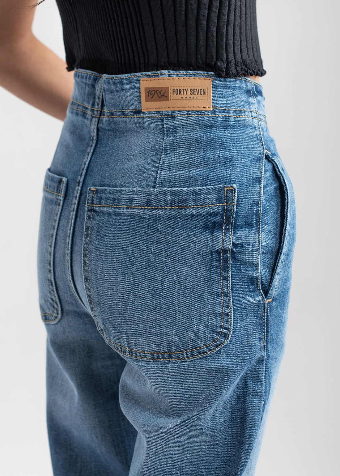 Mid Blue Pleat Jeans 