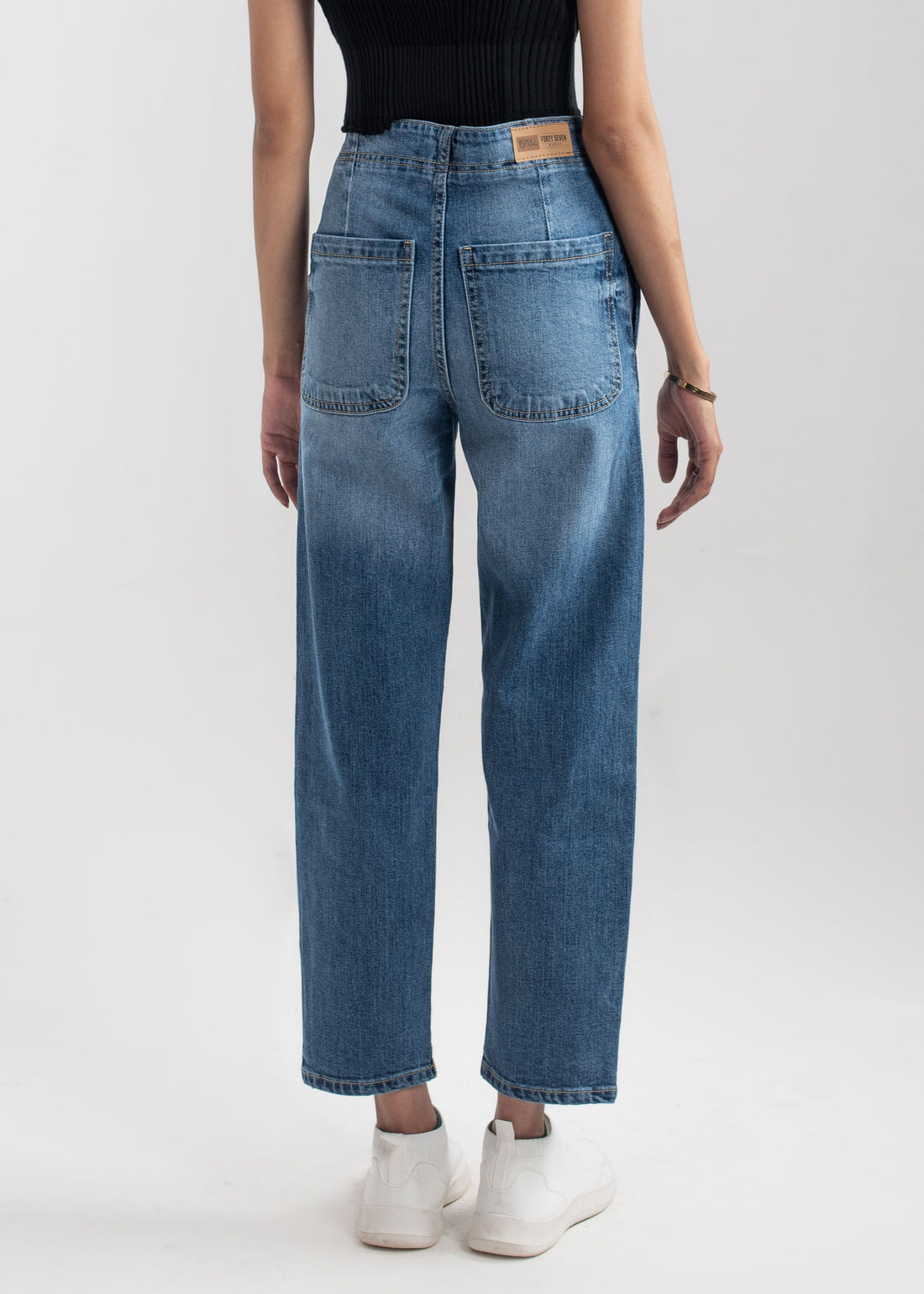 Mid Blue Pleat Jeans 