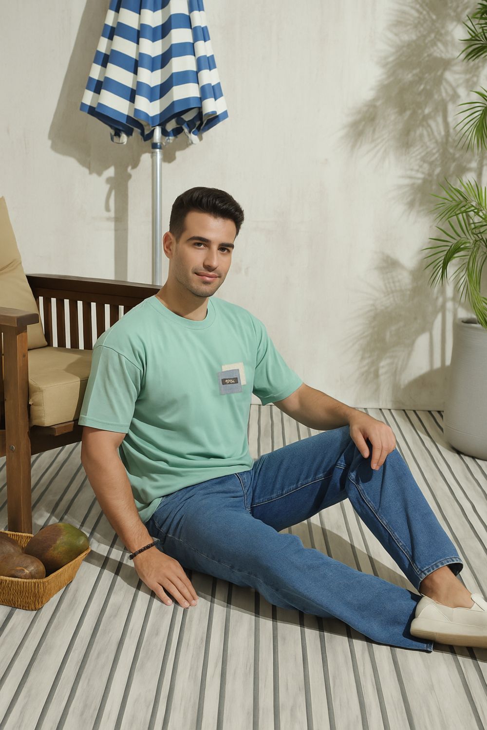 Mint Green Drop Shoulder T-shirt