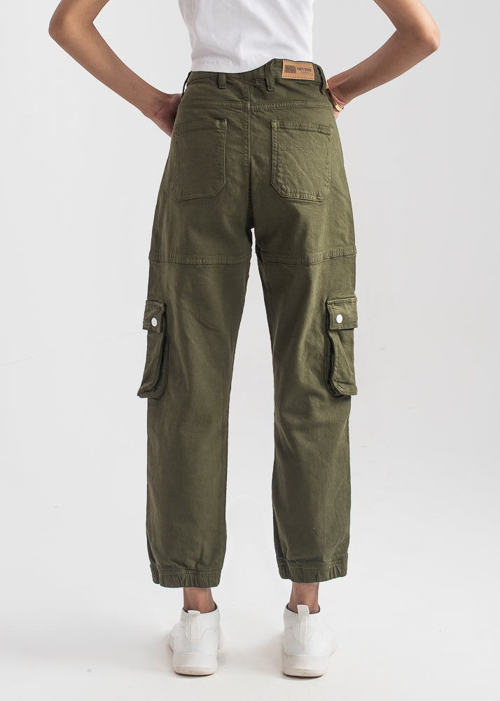 Olive Green Cargo Pants for Women 
