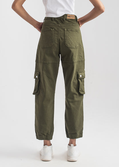 Olive Green Cargo Pants for Women 