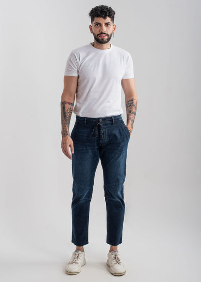 Rebel Biker Dark Blue Jeans 