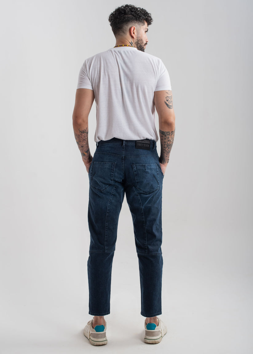 Rebel Biker Dark Blue Jeans 