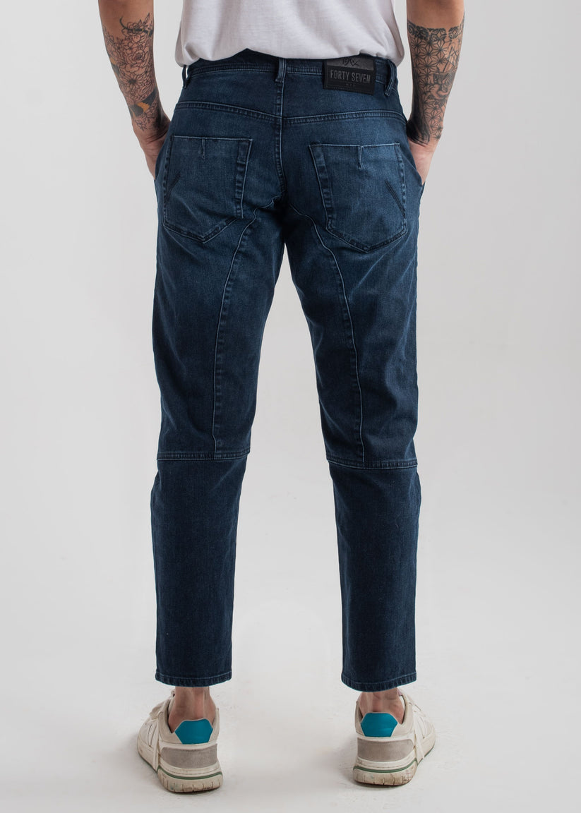 Rebel Biker Dark Blue Jeans 