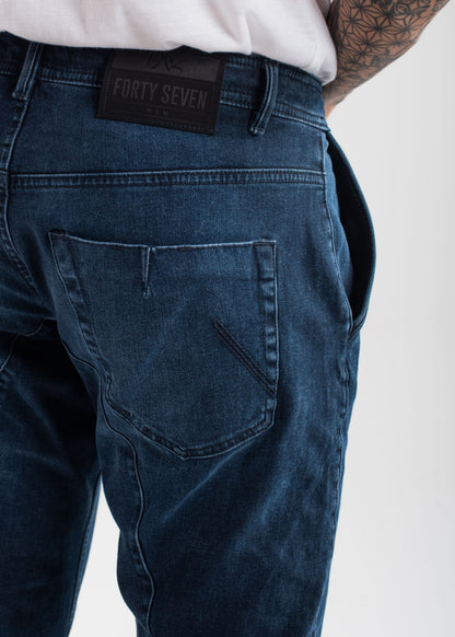 Rebel Biker Dark Blue Jeans 