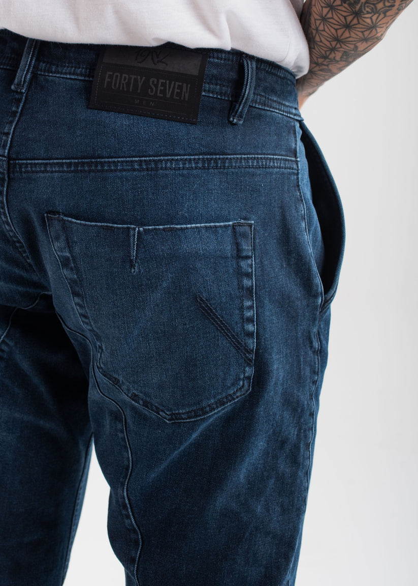 Rebel Biker Dark Blue Jeans 