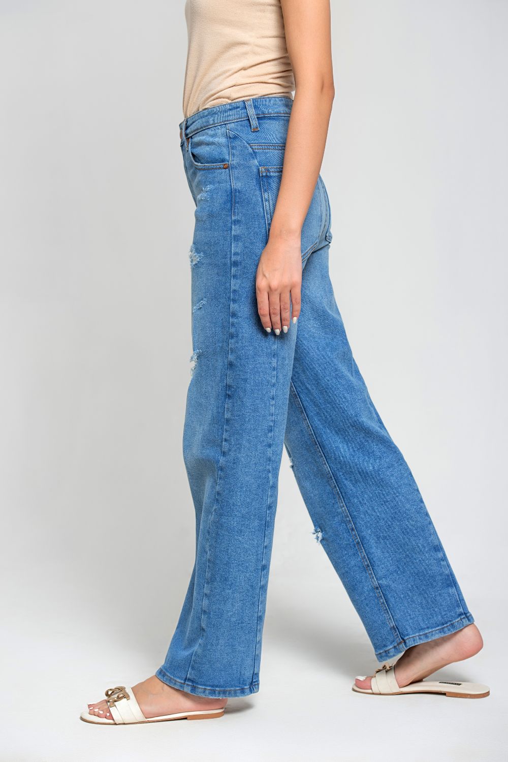 Ripped & Repair Blue Jeans Her 