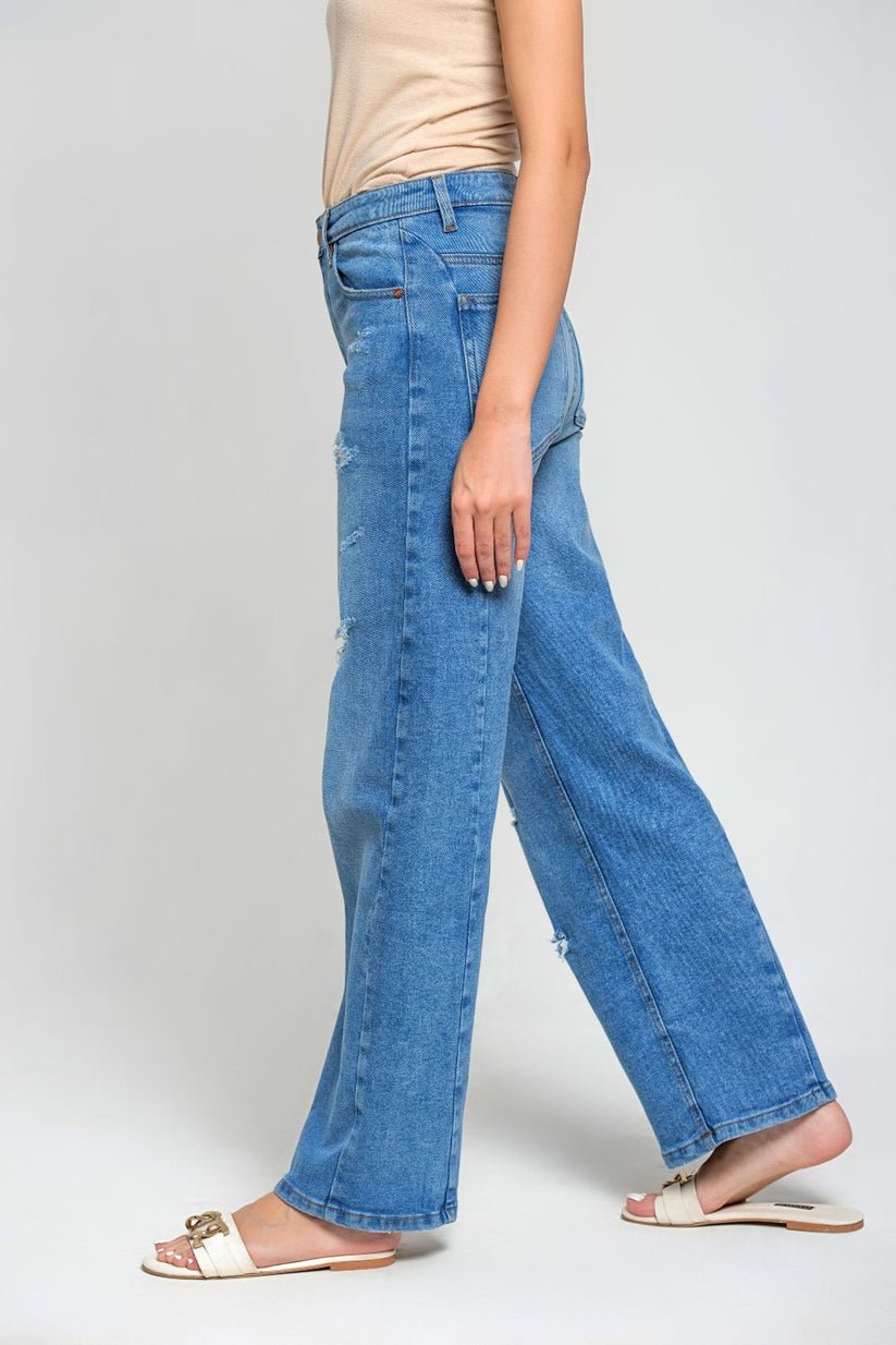 Ripped & Repair Blue Jeans Her 
