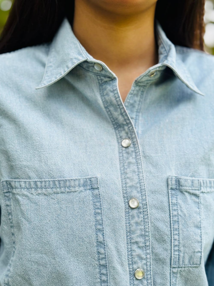 Steel Blue Denim Shirt 
