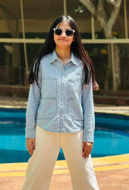 Steel Blue Denim Shirt 
