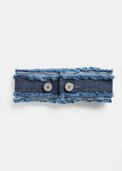 Stylish Women's Urban Denim Belt with Buttons