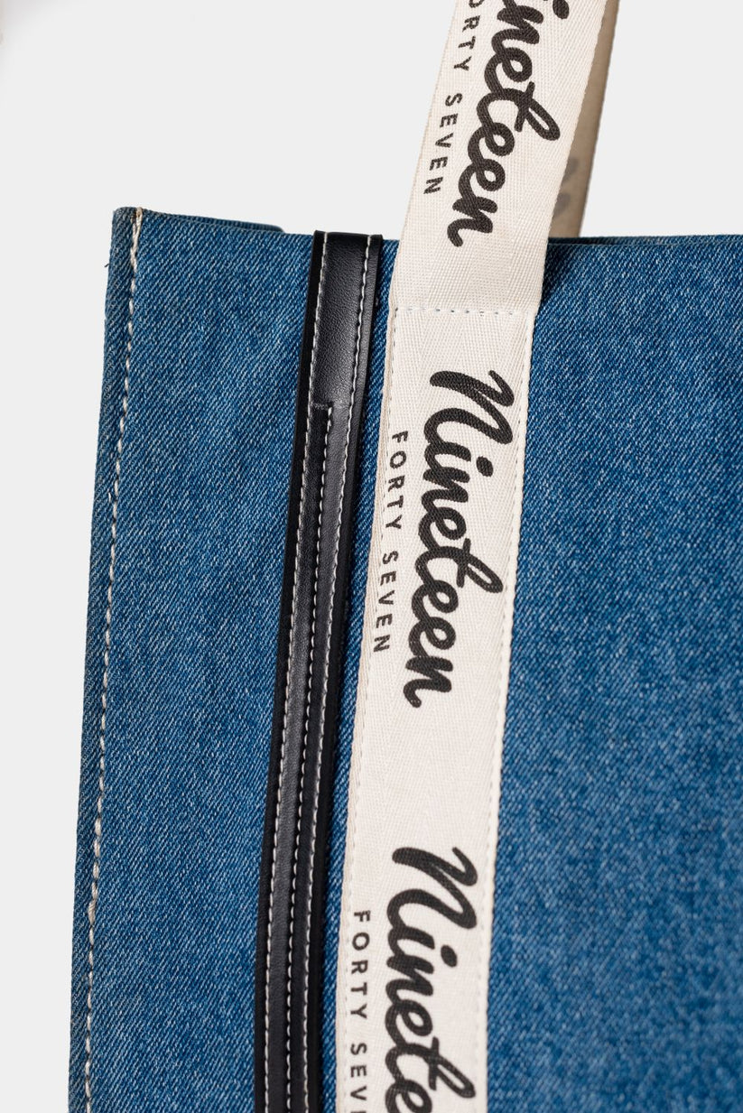 The 1947 Signature Denim Tote Bag in Blue