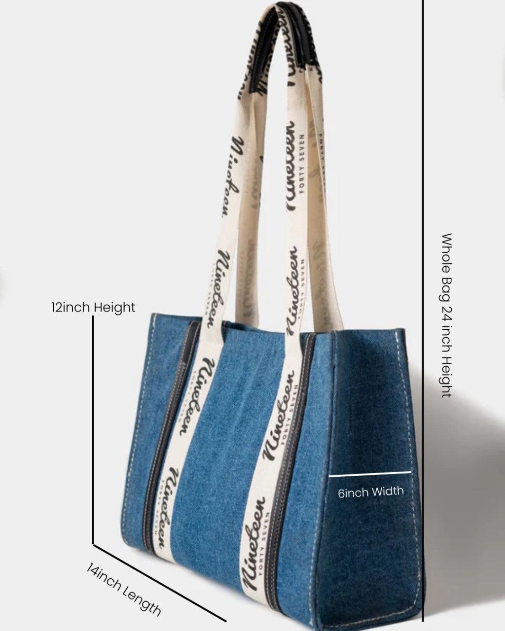 The 1947 Signature Denim Tote Bag in Blue