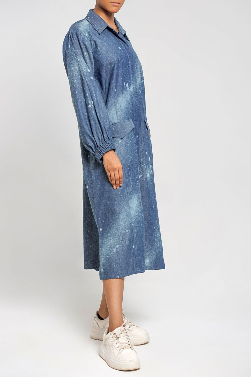 Trench Coat Tunic With Flap Pockets 