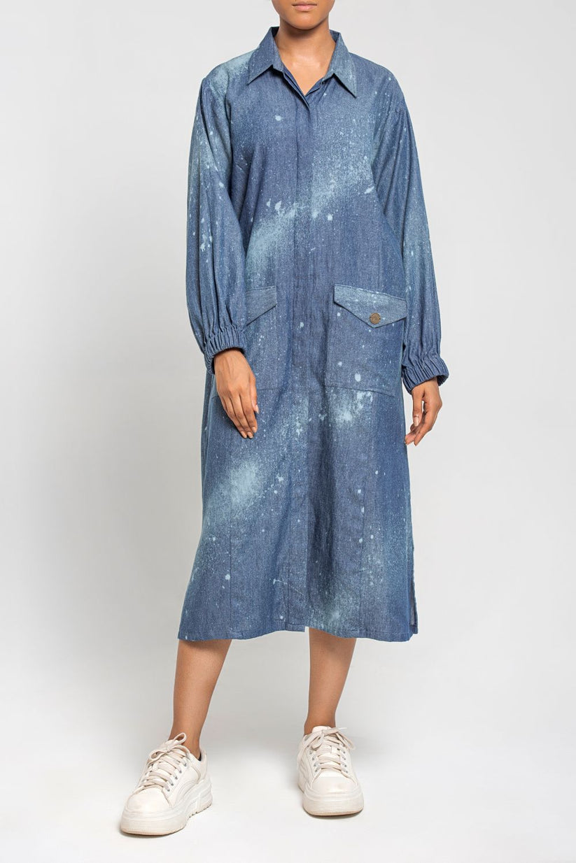Trench Coat Tunic With Flap Pockets 