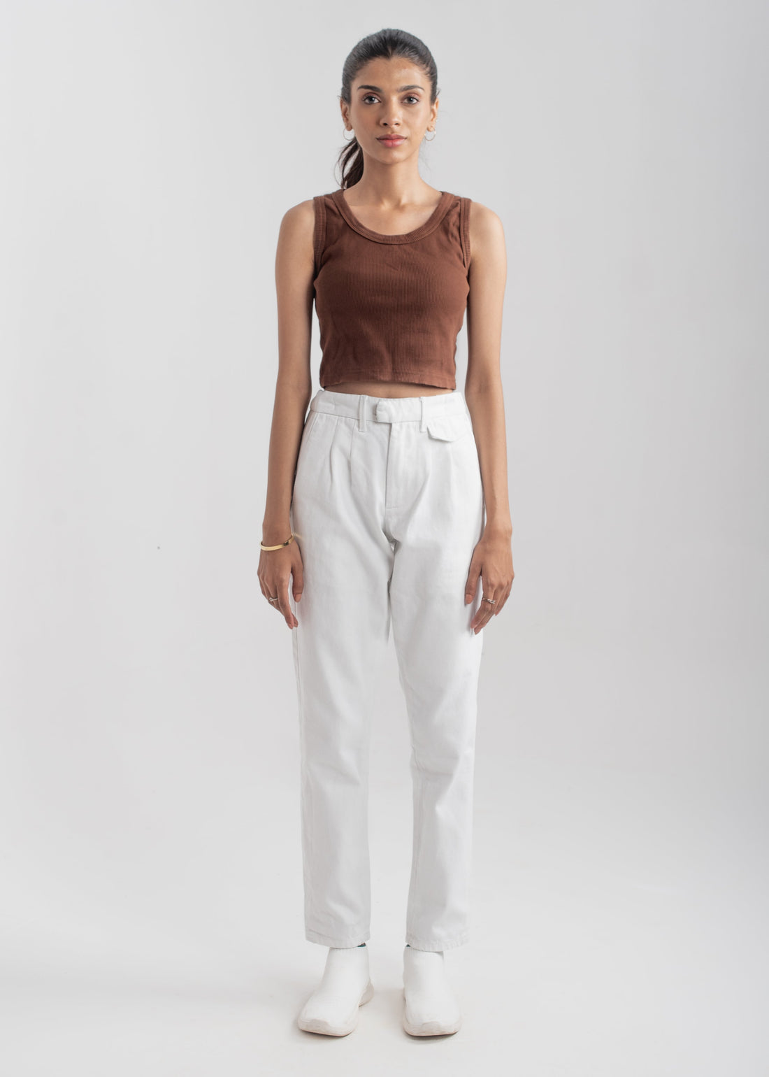 White Flap Pocket Jeans 