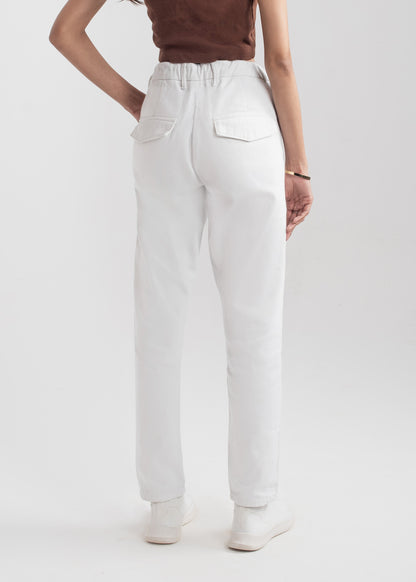 White Flap Pocket Jeans 