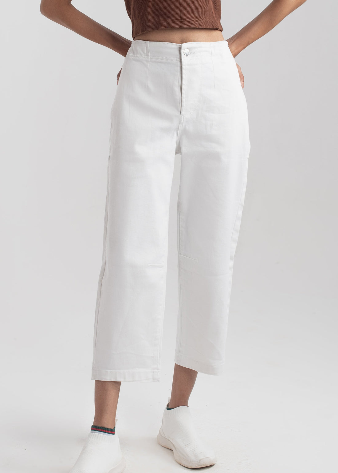 White Pleat Jeans 