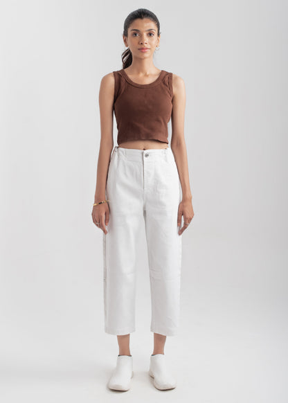 White Pleat Jeans 