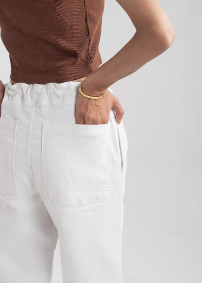 White Pleat Jeans 